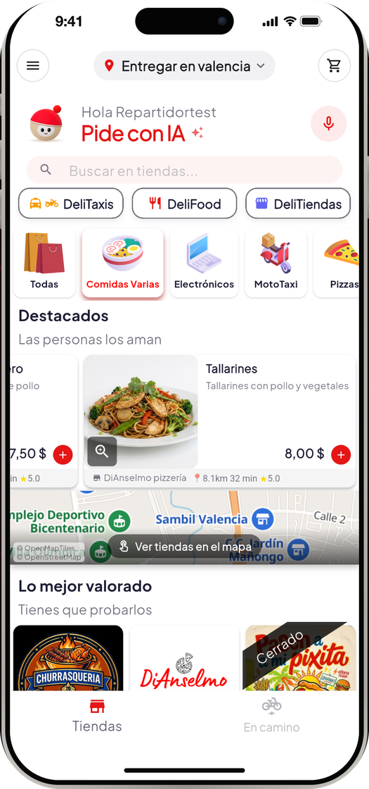 Deliservy — comida, mercado y taxi en una sola app